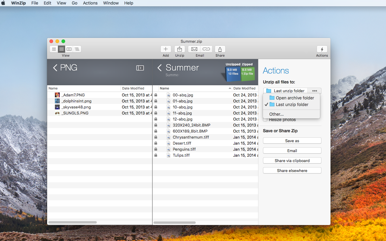 WinZip for mac 10.0.6200
