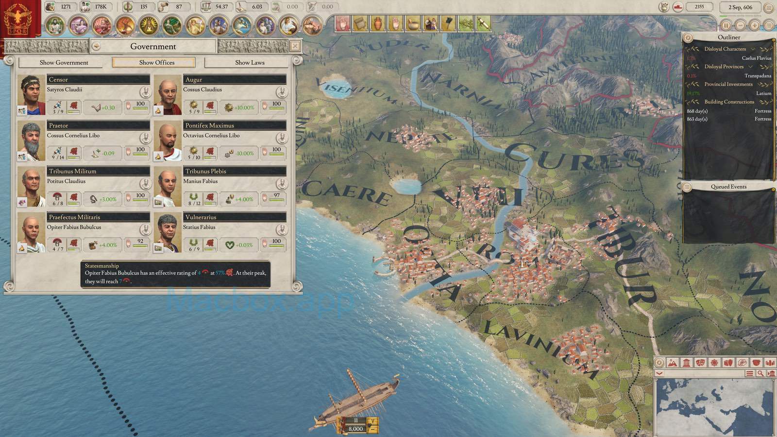 《Imperator: Rome》 游戏界面 