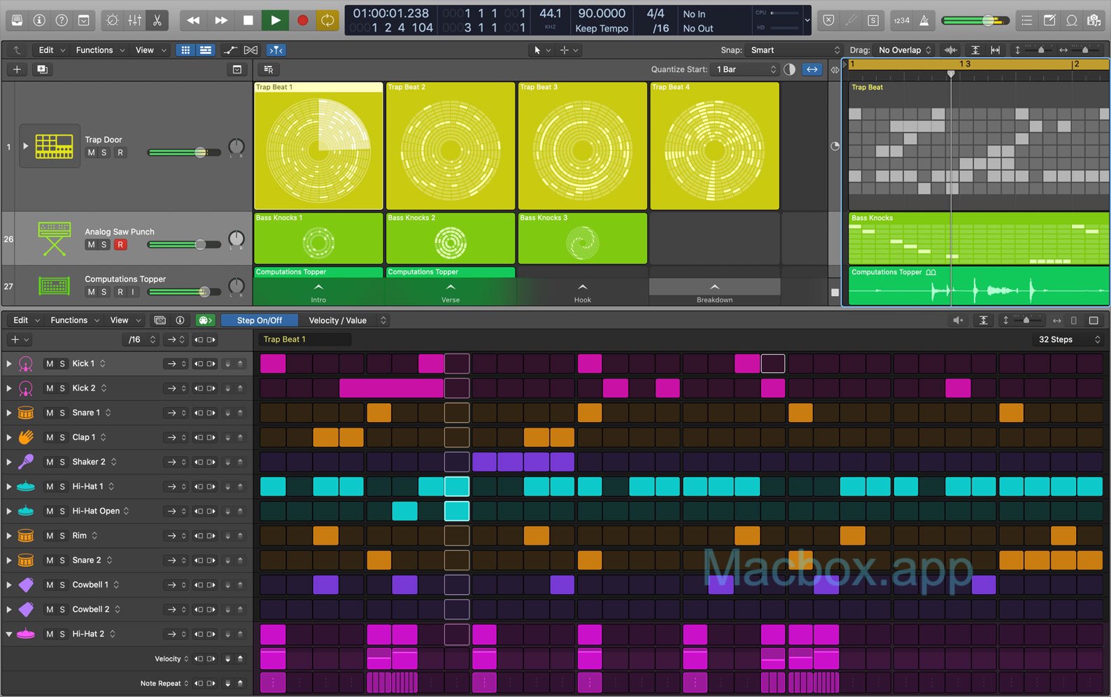Logic Pro X 10.5步进音序器截图