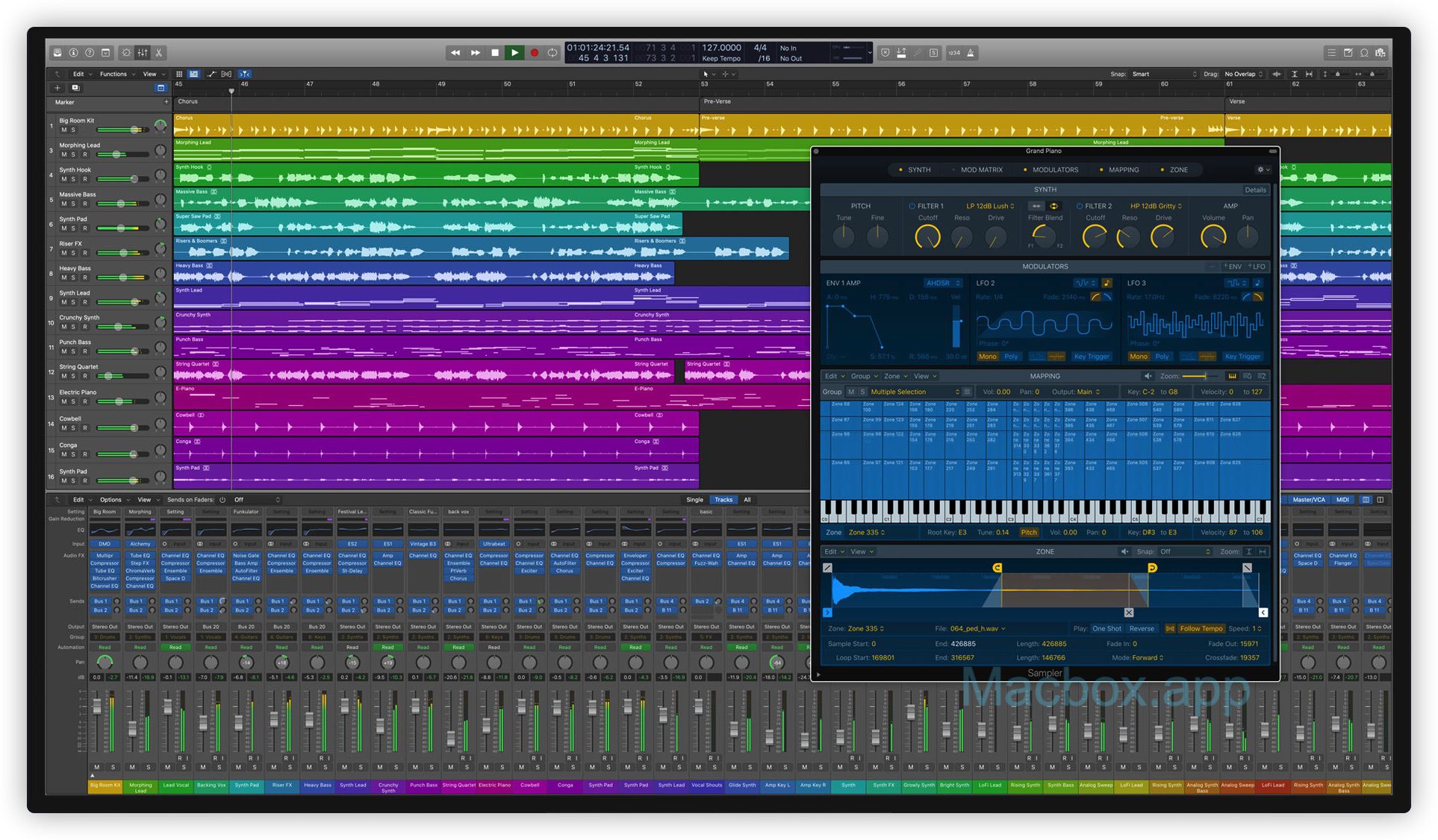 logic pro x mixer window moving tracks