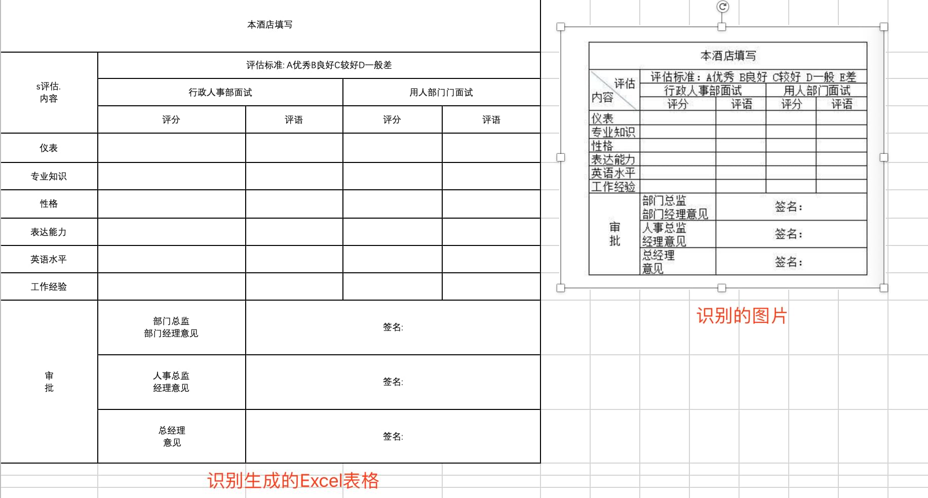 Text Scanner表格识别效果