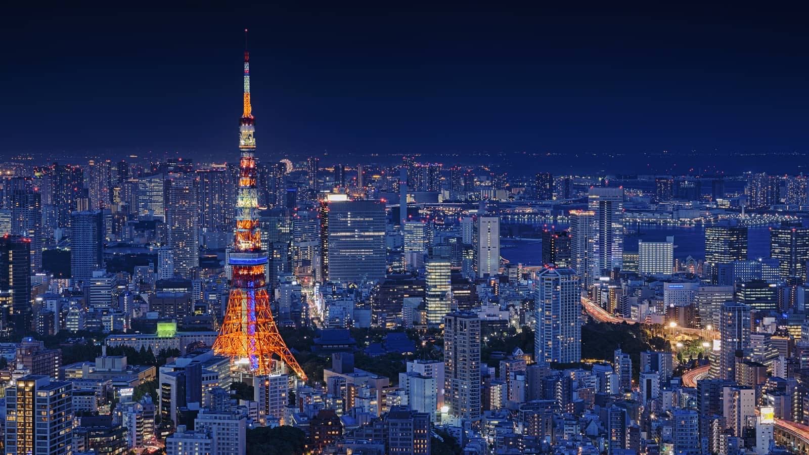 东京塔夜景4K高清壁纸