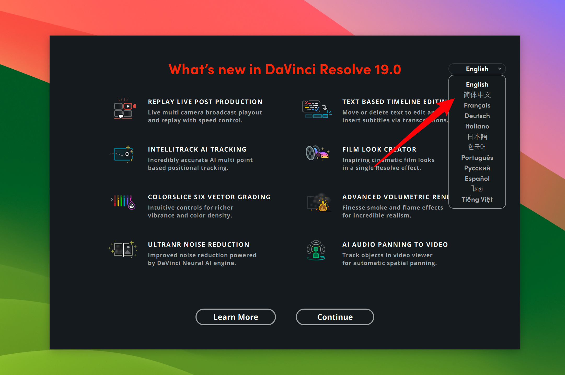 DaVinci Resolve Studio 20 for mac 下载 切换为中文