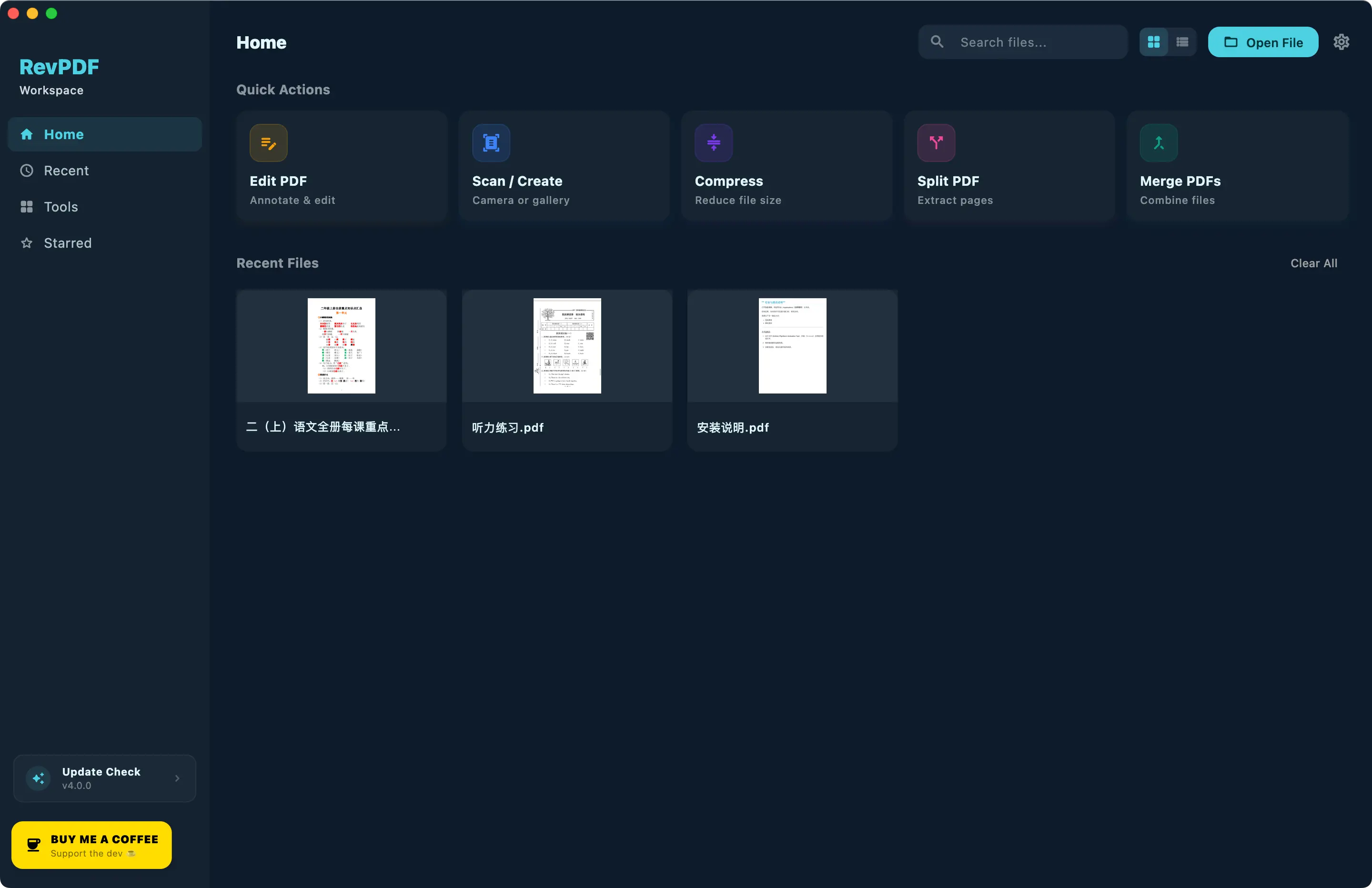 RevPDF 是一款真正免费、100% 离线、本地优先的轻量级 PDF 编辑工具