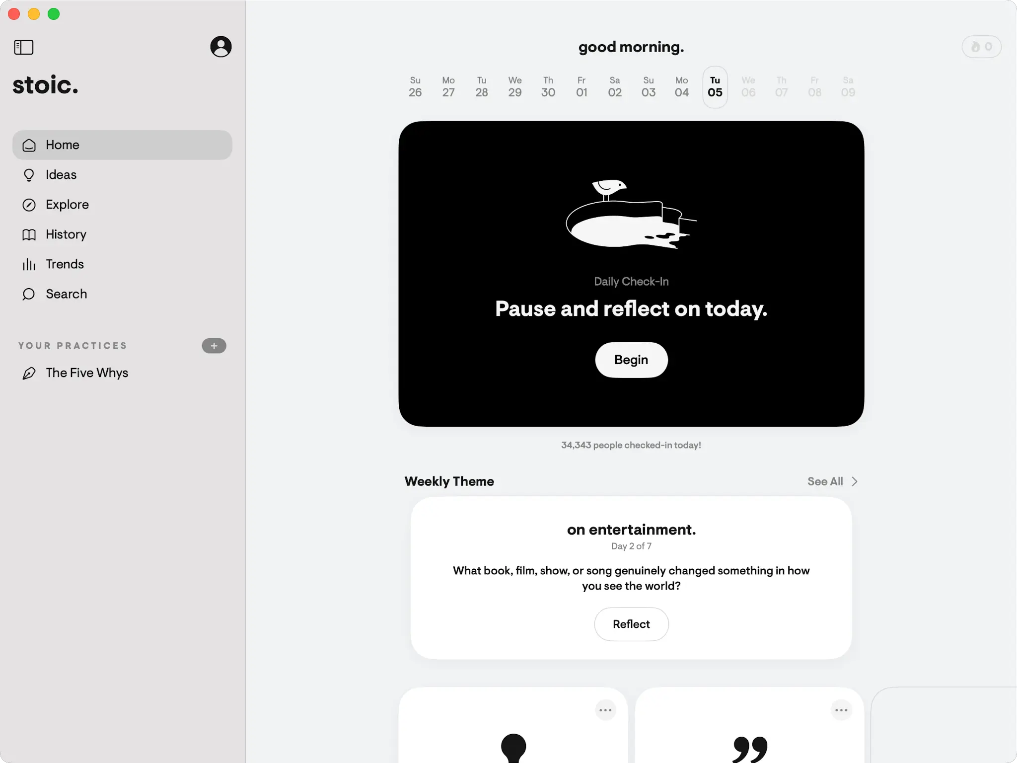 Stoic Mac 日记 App - 引导式反思工具与心理健康追踪